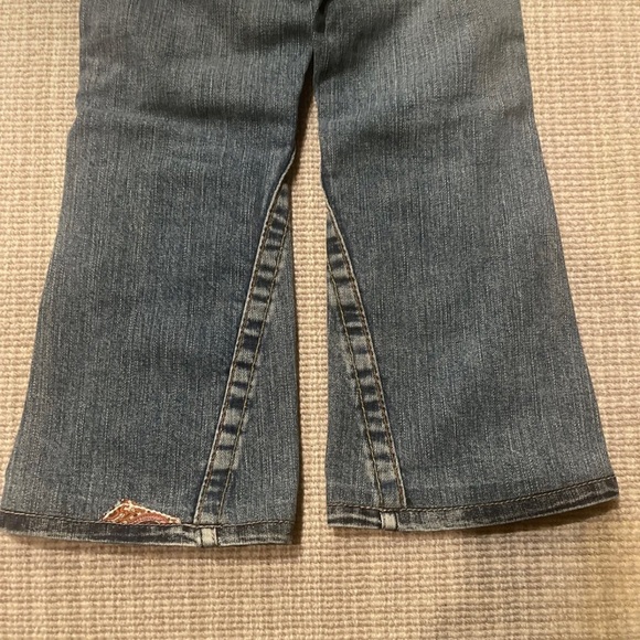 True Religion Woodstock Patchwork Twisted Seam Wide Leg Jeans Toddlers Girl Sz 4 - Picture 5 of 8